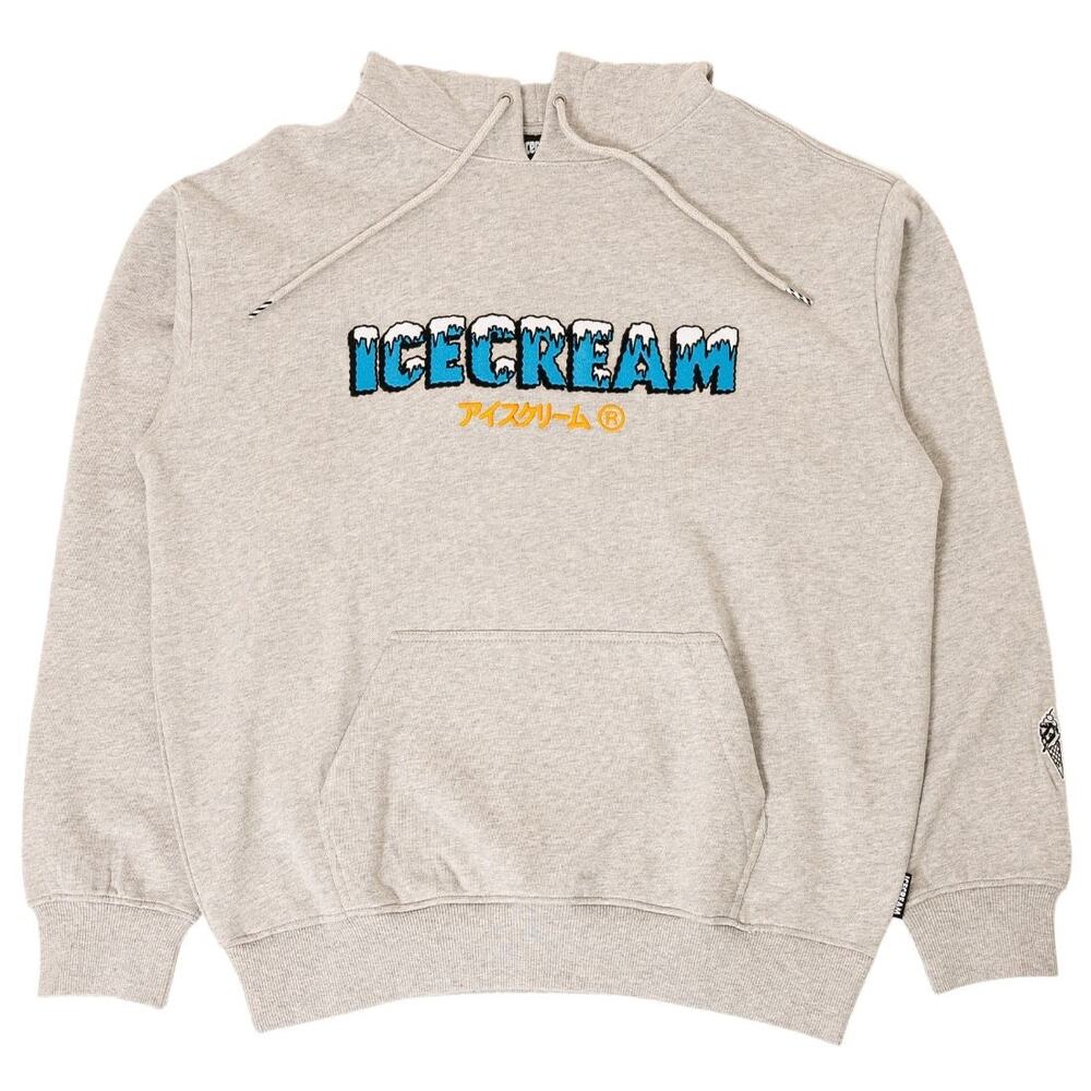 Icecream Cold Goods Hoodie Men's Size XL Heather Gray Embroidered Drop Shoulder